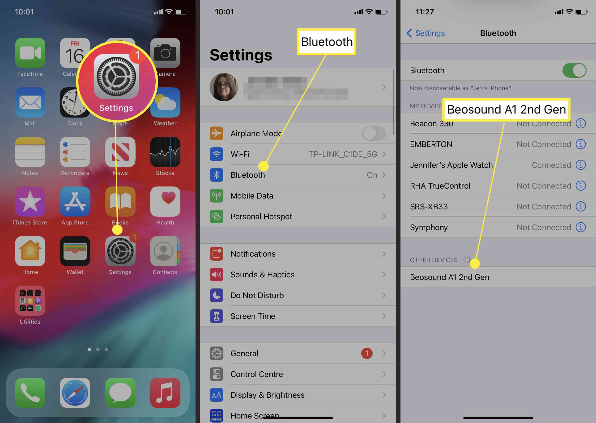 Åtgärder krävs för att ansluta Bluetooth-högtalare i iOS