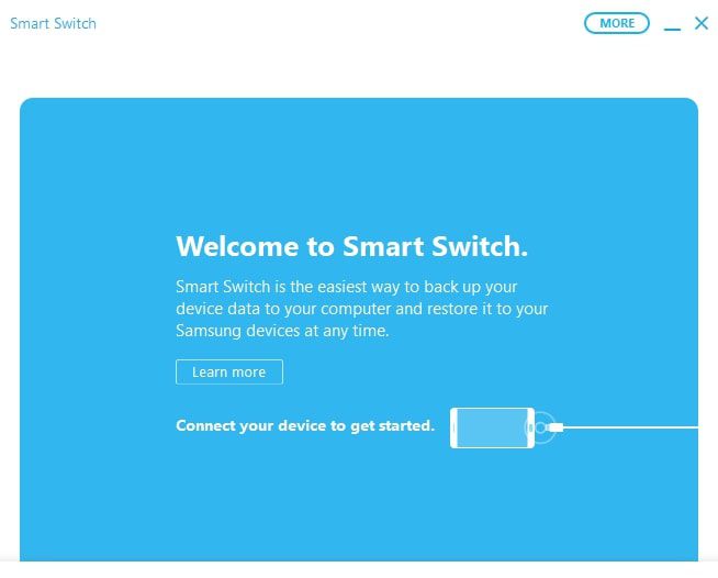 Starta Samsung Smart Switch på din dator och anslut din smartphone eller surfplatta till en USB-port.