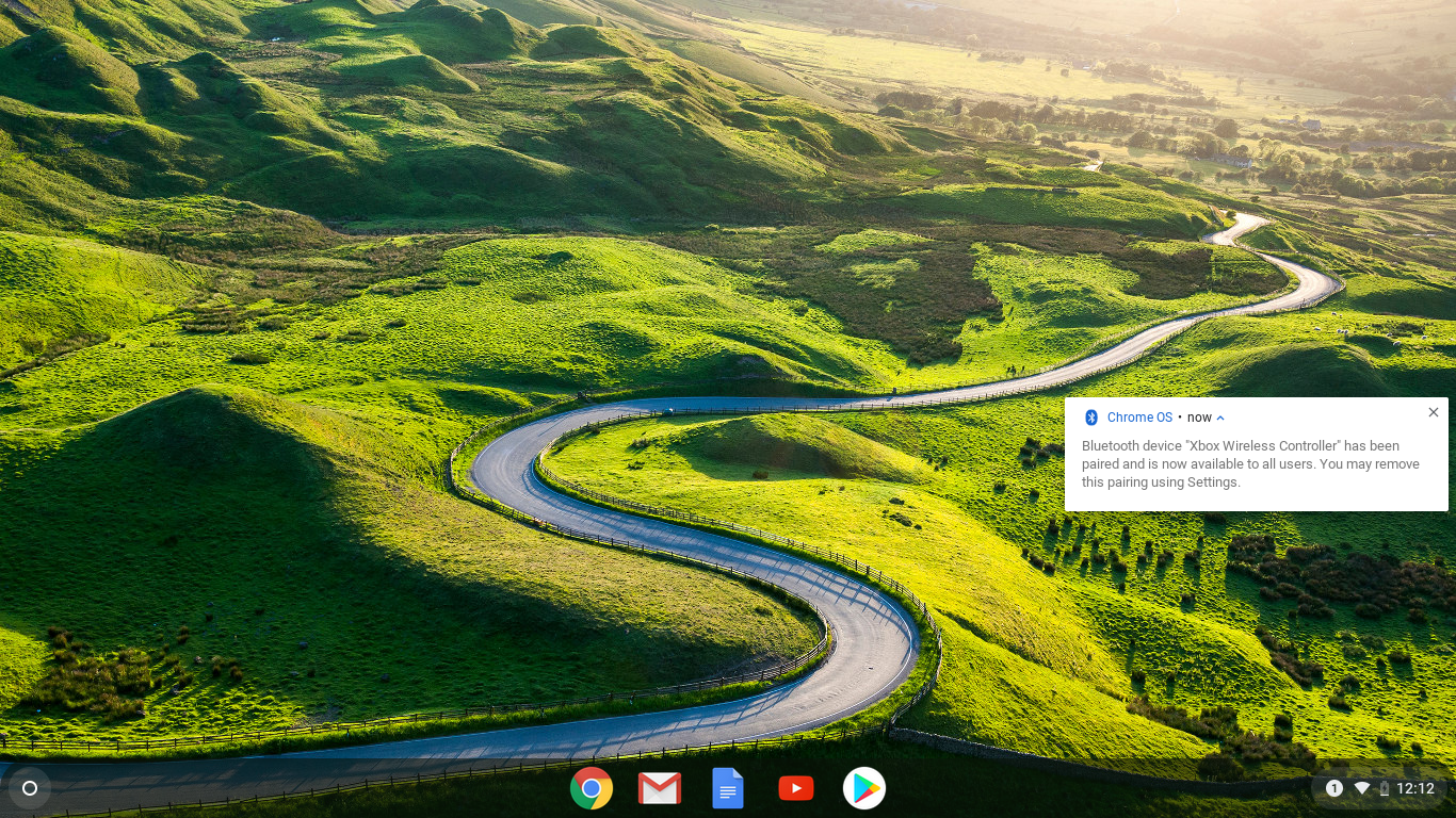 En skärmdump av Chrome OS-parningsmeddelandet.