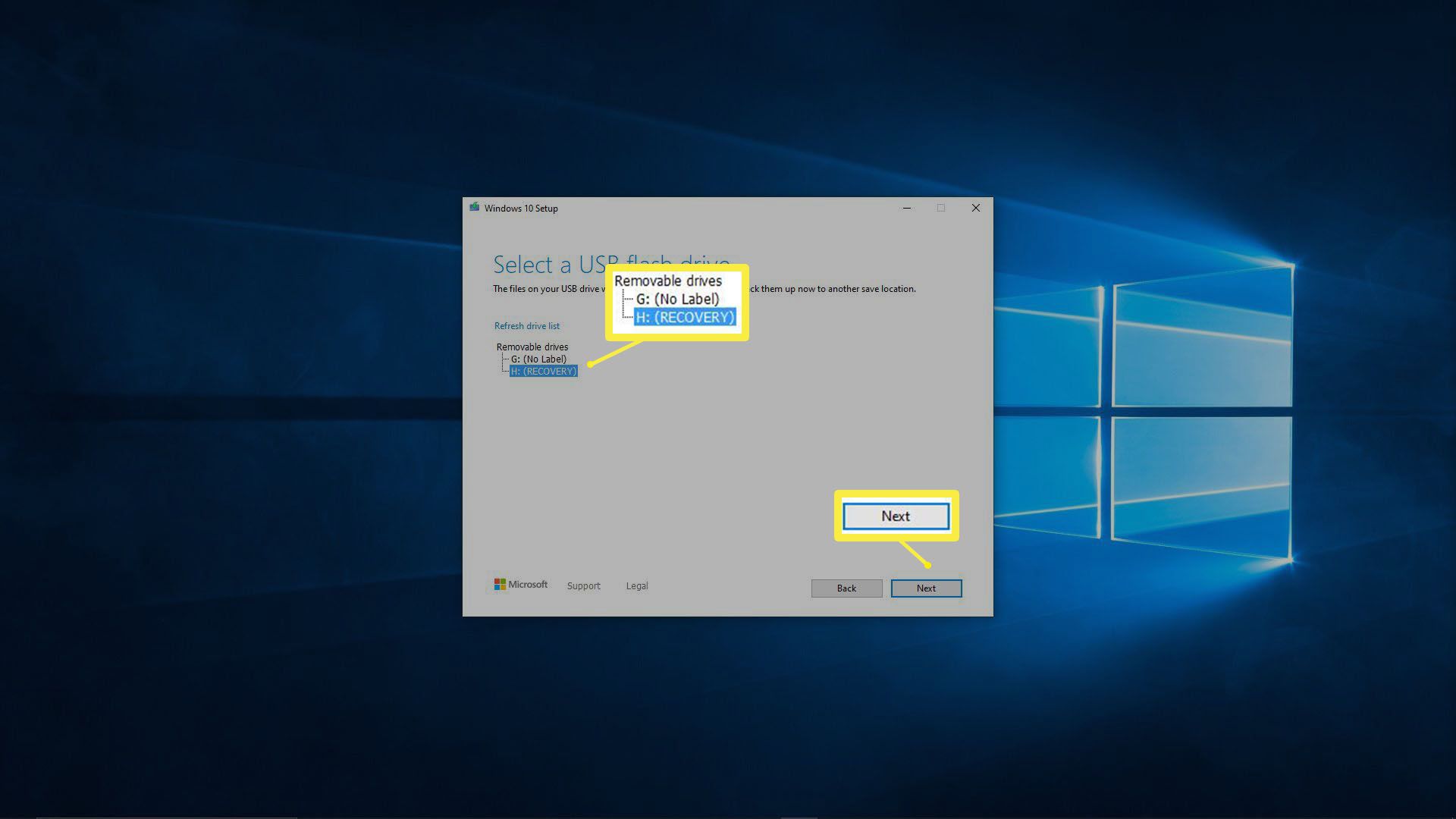 En skärmdump av Windows 10-verktyg för skapande av media.
