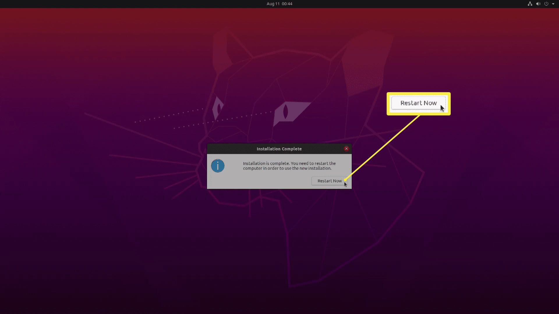 En skärmdump av installationen av Ubuntu.