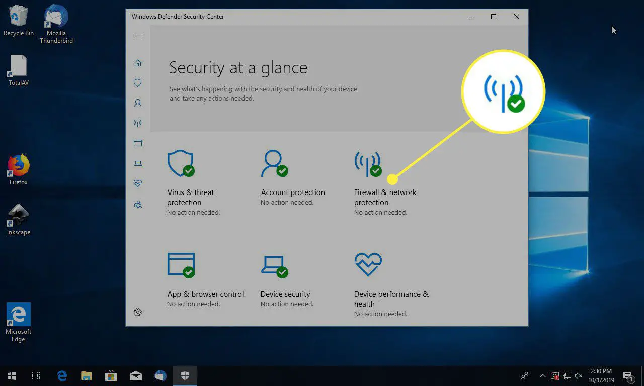 Brandvägg och nätverksskydd i Windows Defender