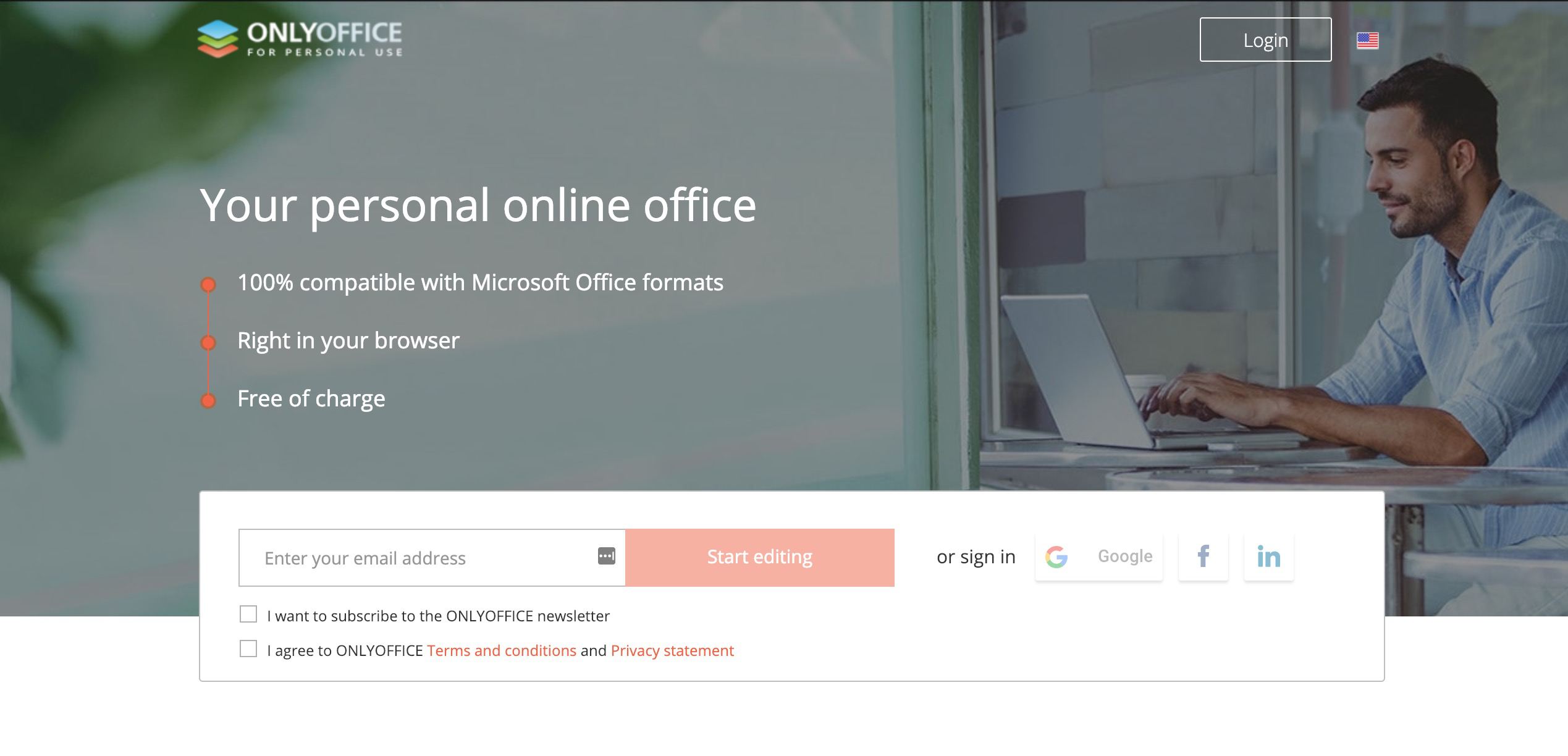 Webbplats med gratis Microsoft Office-alternativ ENDAST.