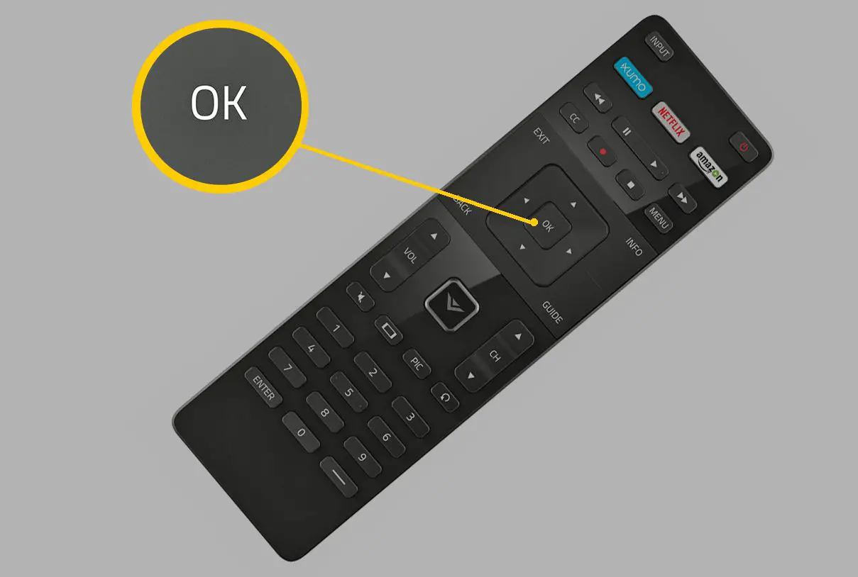 Vizio VIA Remote - OK-knapp