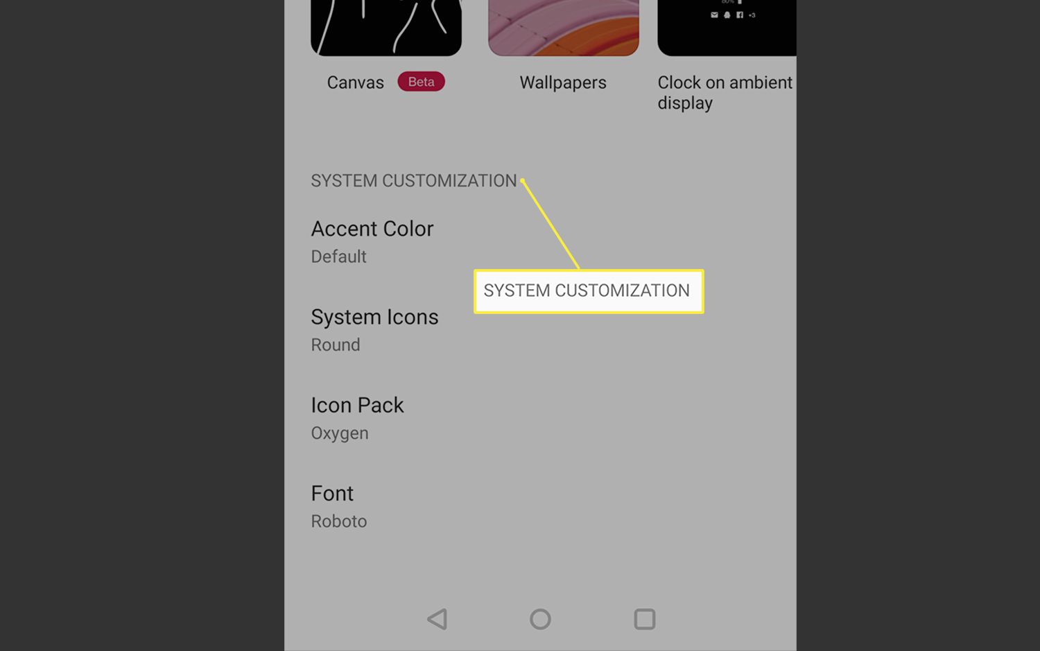 Systemanpassningsalternativ på OnePlus 9-telefonen
