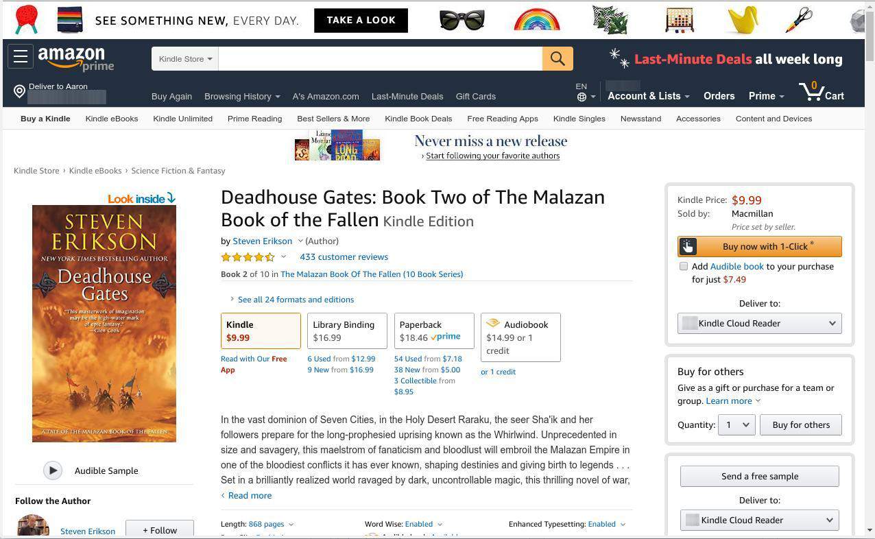 Välj formatet "Ljudbok" när du handlar i den vanliga Amazon-butiken.