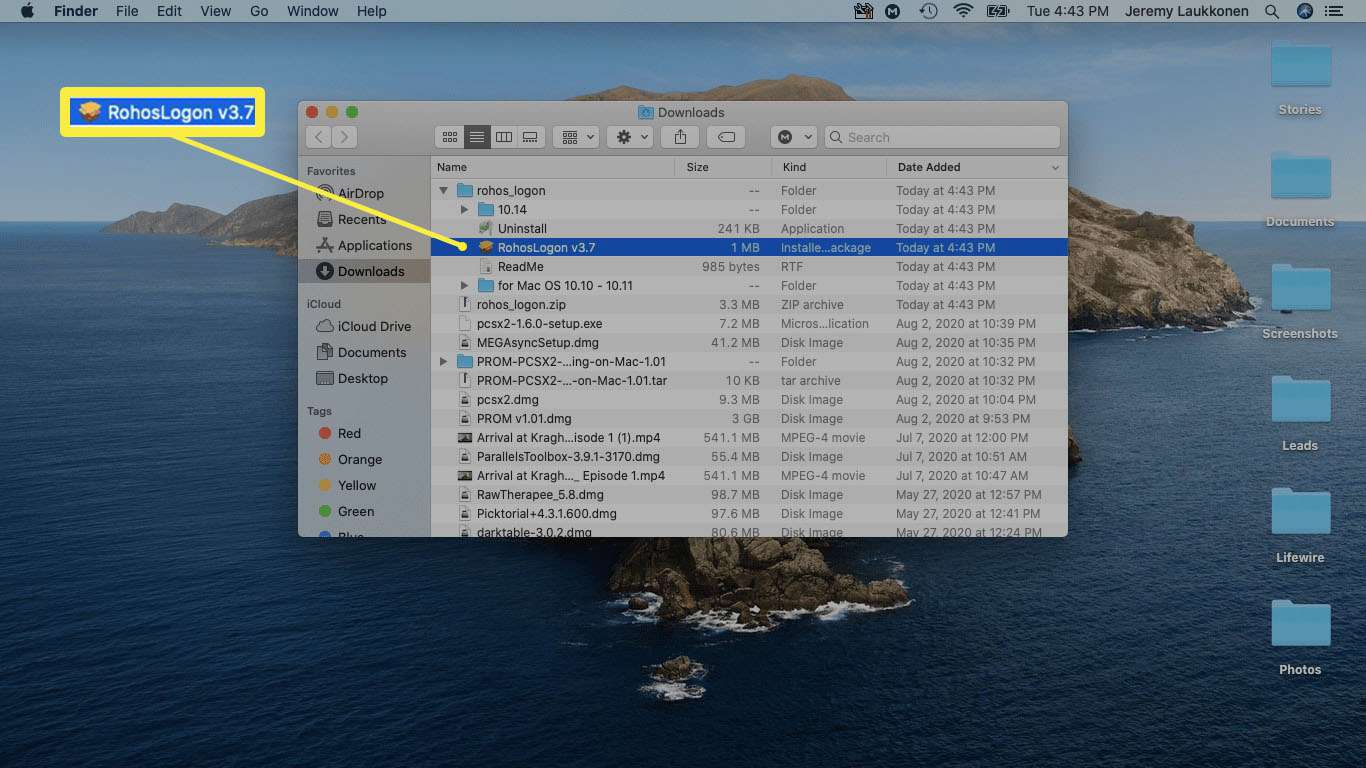 En skärmdump av macOS.