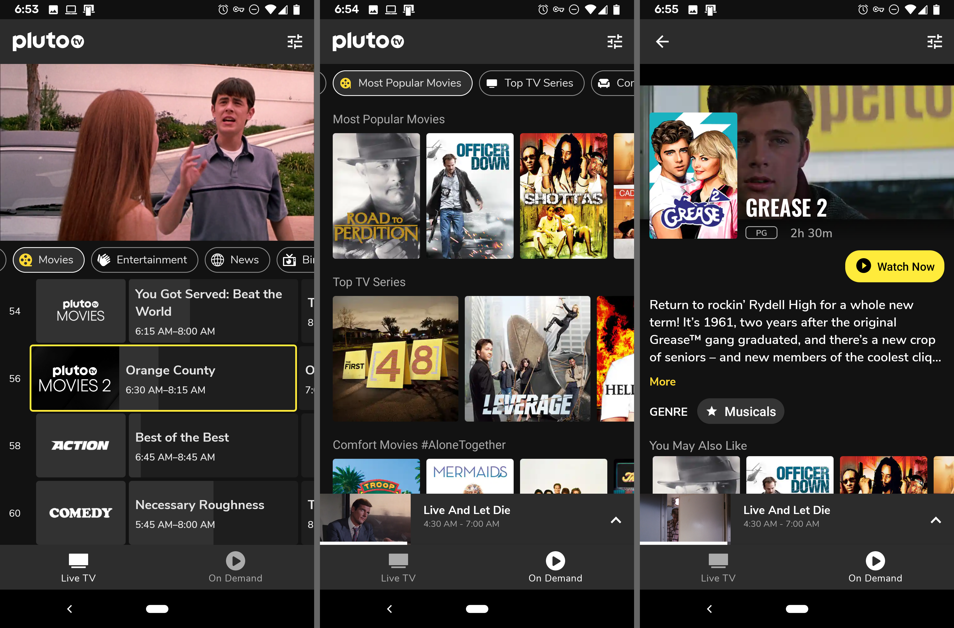 Pluto TV gratis filmapp för Android