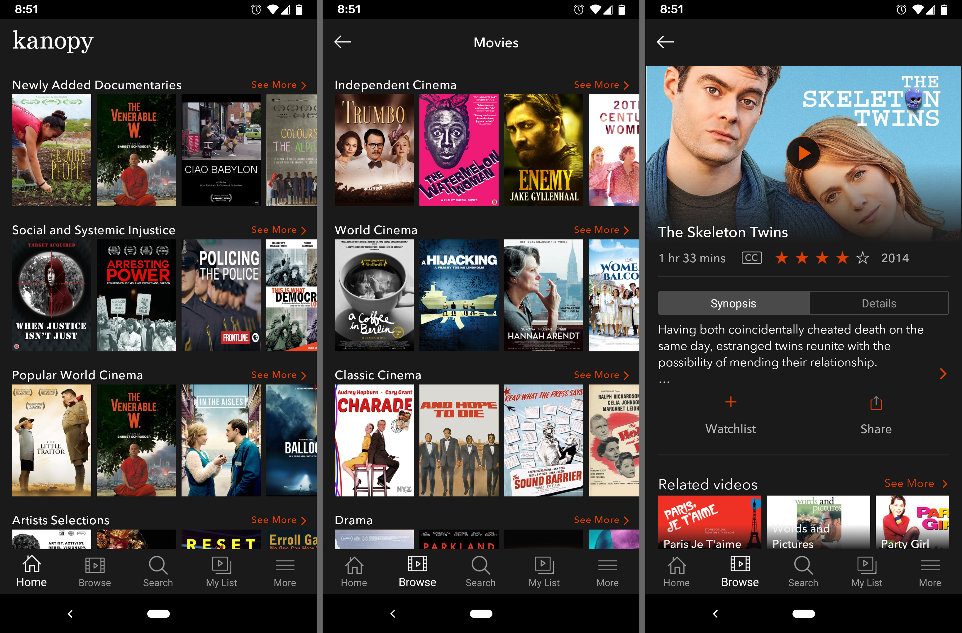 Kanopy gratis filmer på Android