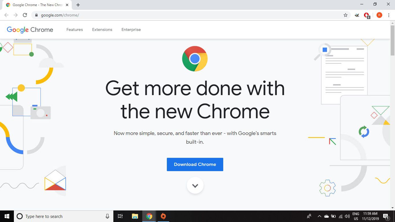 Ladda ner Chrome-webbläsaren från Google.