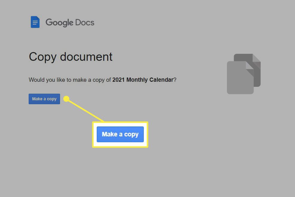 Skapa en kopieringsknapp på google docs webbplats.