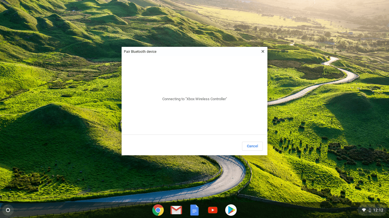 En skärmdump av Bluetooth-parningsfunktionen på en Chromebook.
