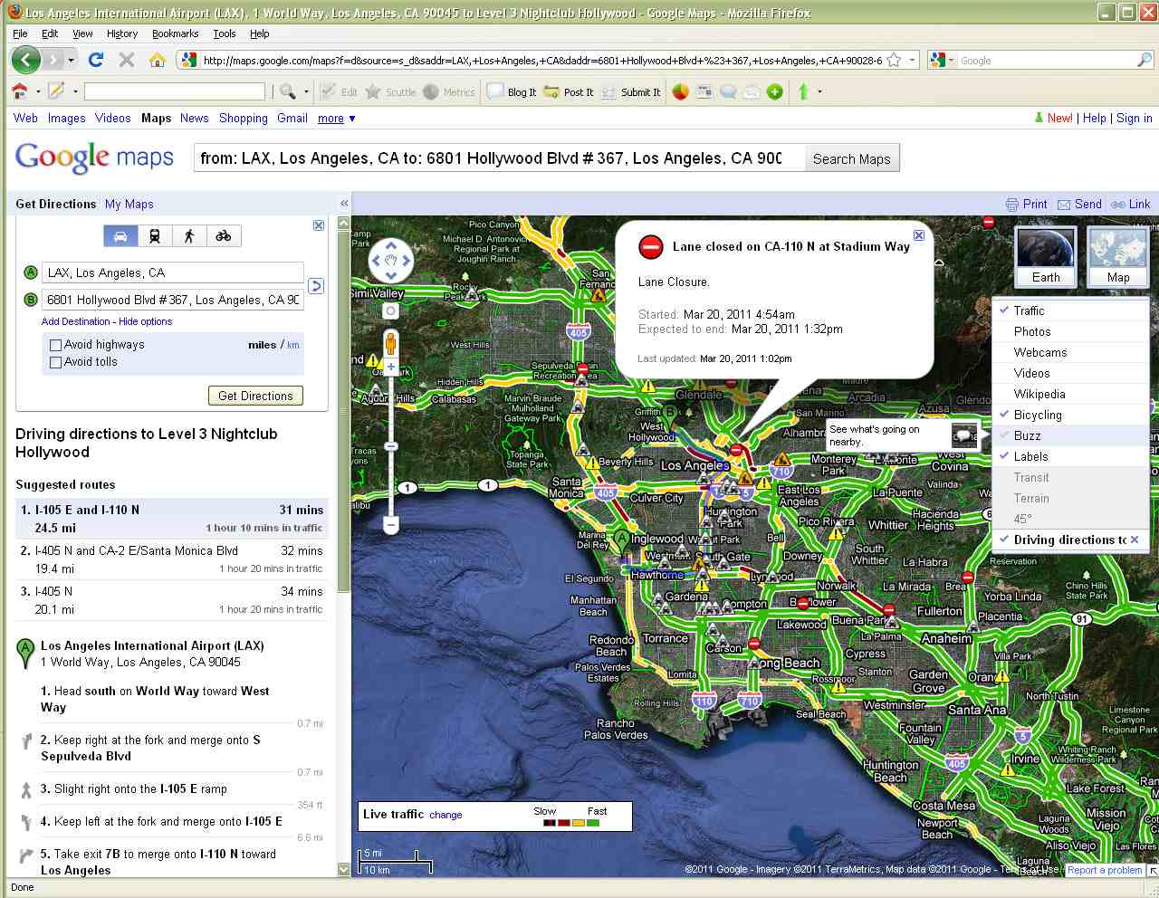 Google-karta över Los Angeles