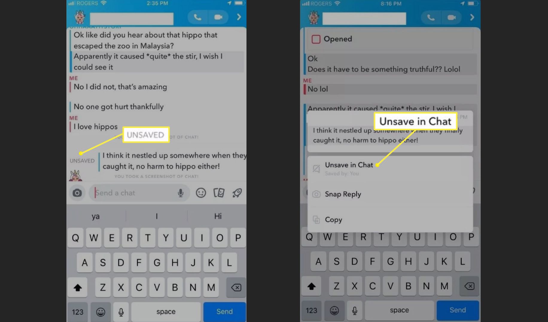 Två metoder för att spara ett inlägg i Snapchat