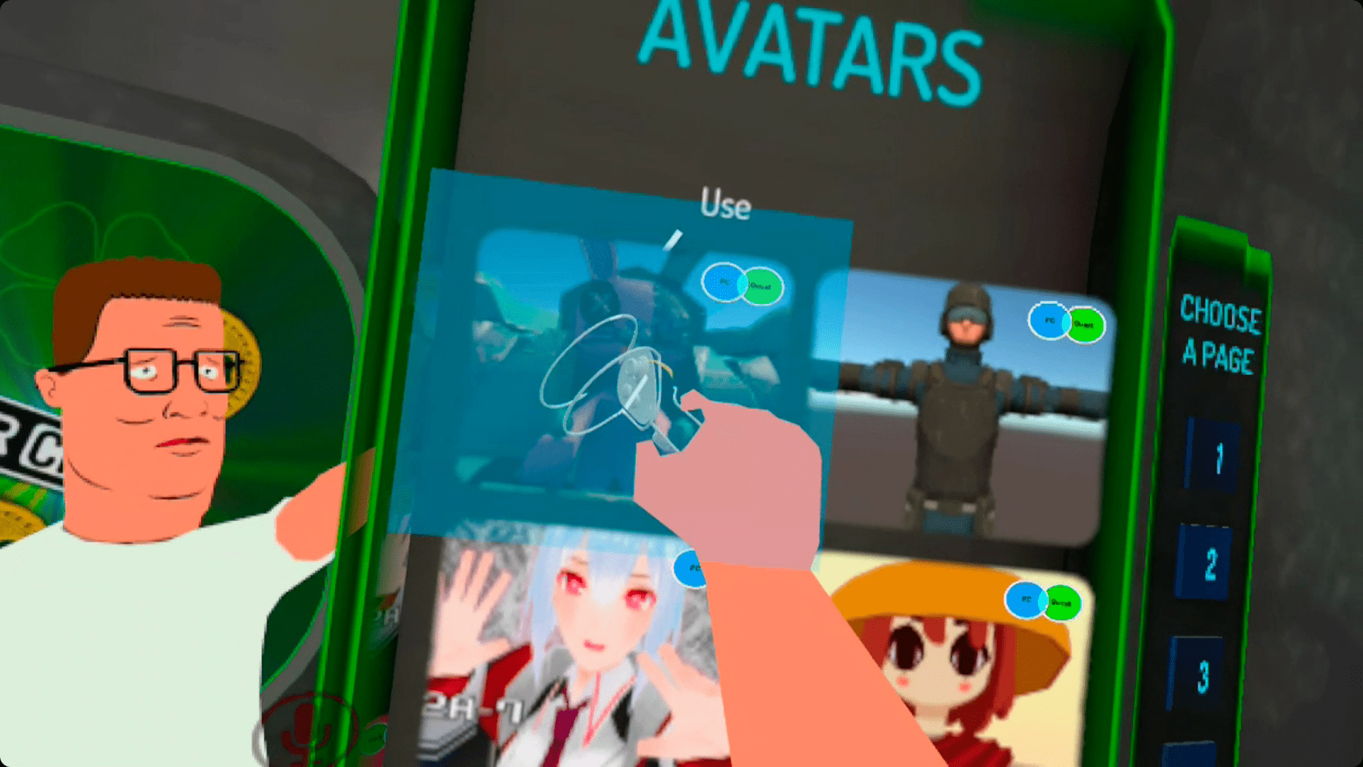 Välja en avatar i VRChat on Quest.