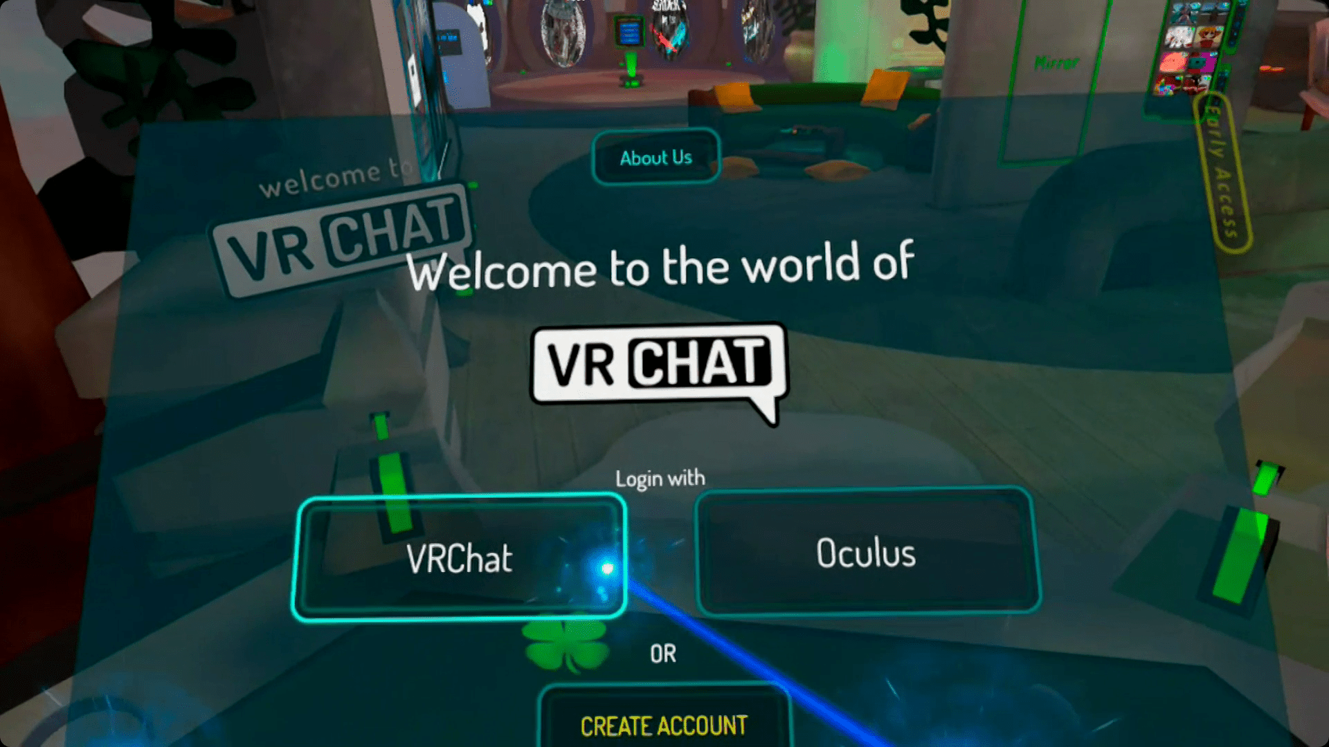 Logga in på VRChat on Quest.