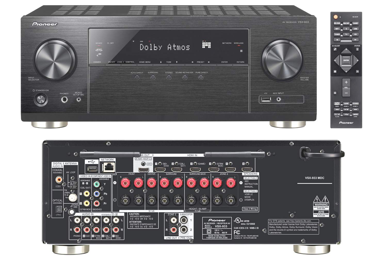 Pioneer VSX-933 Dolby Atmos hemmabiomottagare