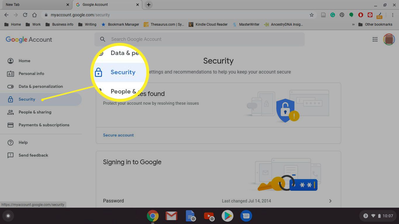 Chrome Säkerhetssida