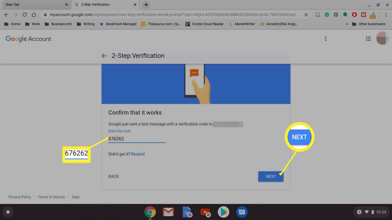 Ange en verifieringskod i Google Chrome för Chromebook