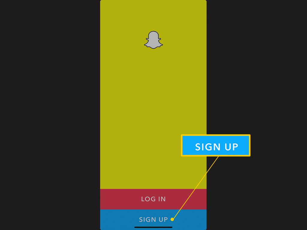 Registreringsknapp på Snapchat för iOS