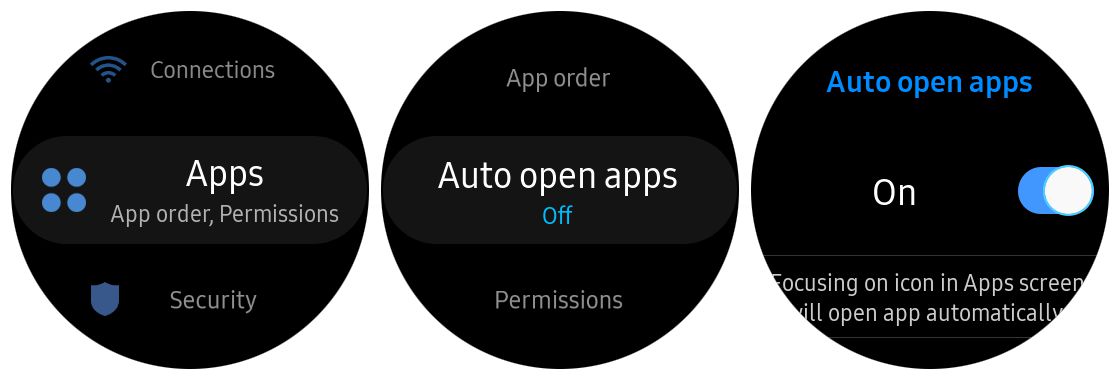 Samsung Gear S3 öppnar automatiskt appar