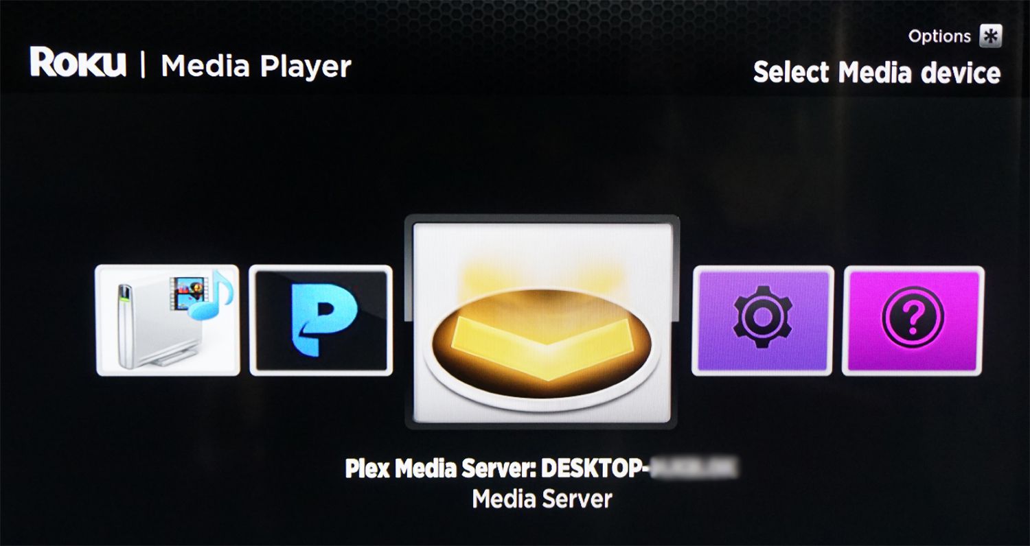 Roku Media Player App - Välj Media Server Source