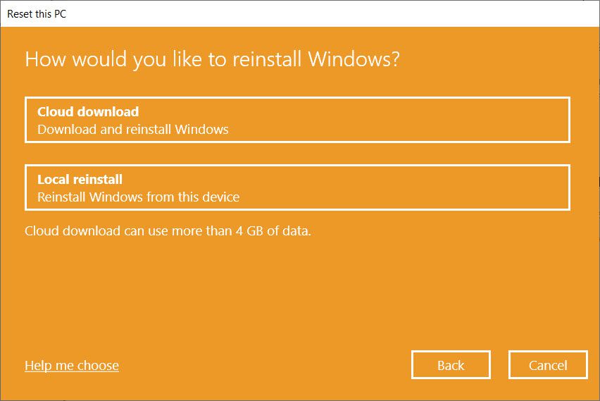 Installera om Windows Choice-skärmen