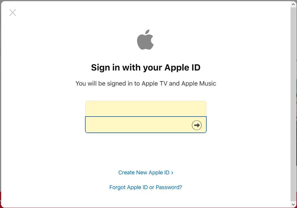Logga in med ditt Apple-ID och lösenord