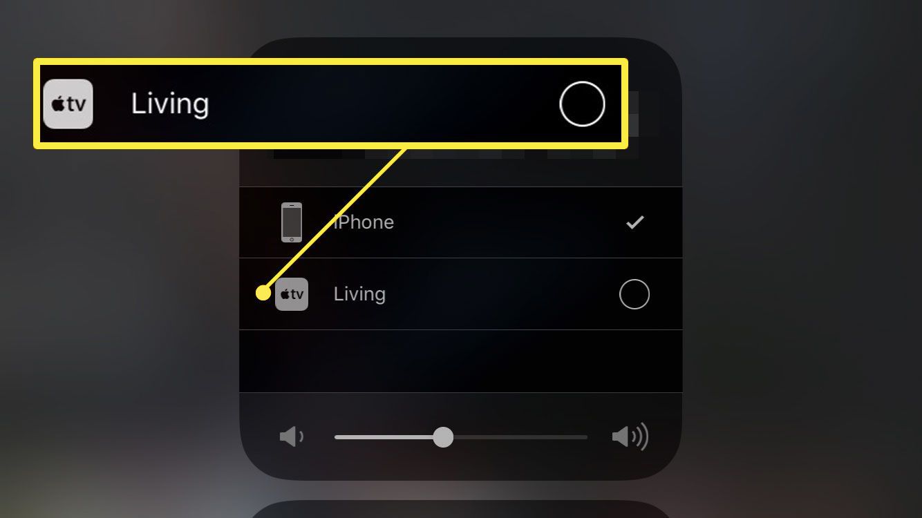 Tillgängliga enheter för AirPlay på iPhone