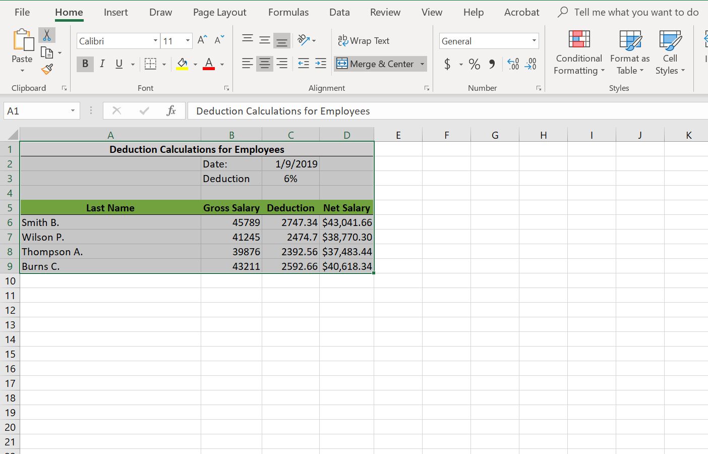 Excels klippfunktion markerad i menyfliksområdet.