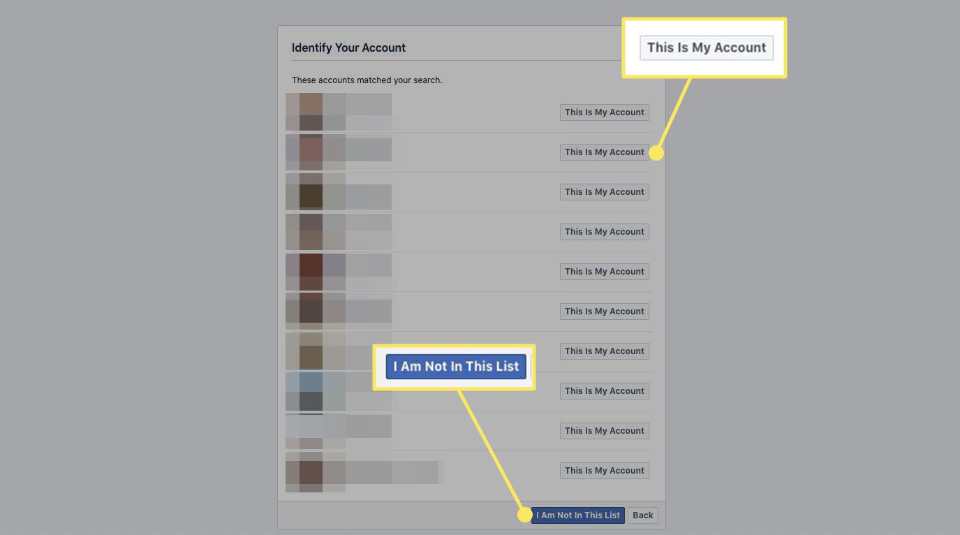 Sidan "Identifiera ditt konto" på Facebook