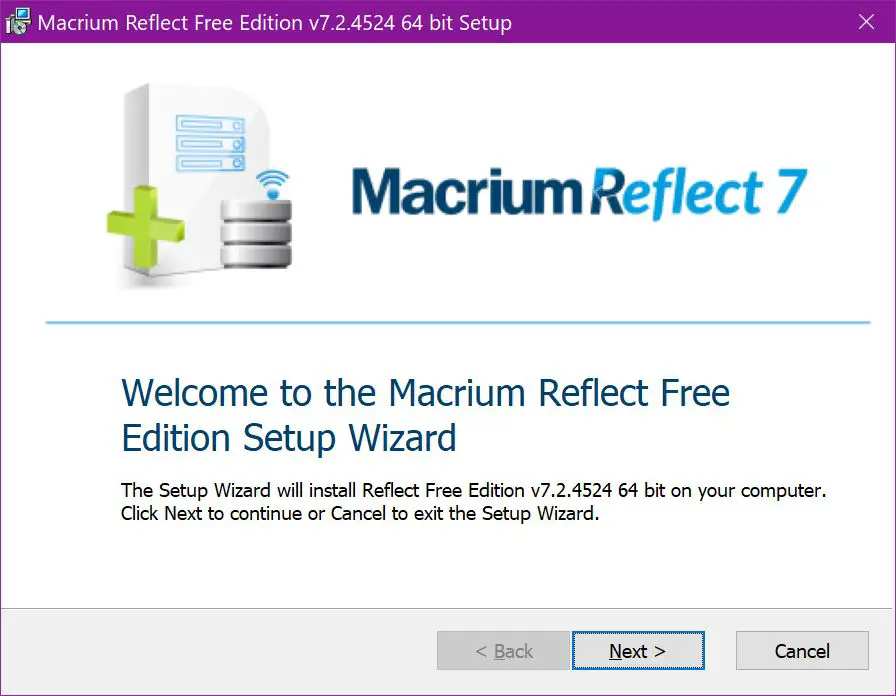 Installationsguiden för Macrium Reflect 7 Free Edition