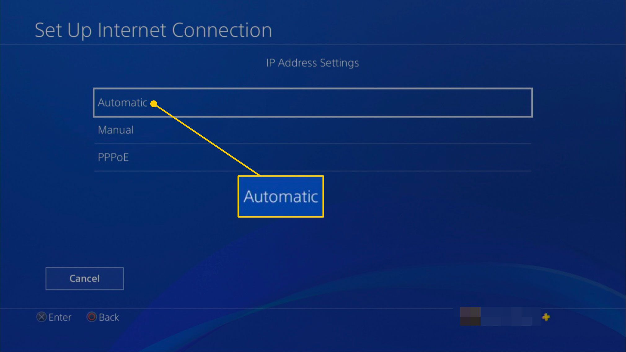 IP-adressinställningar på en PS4