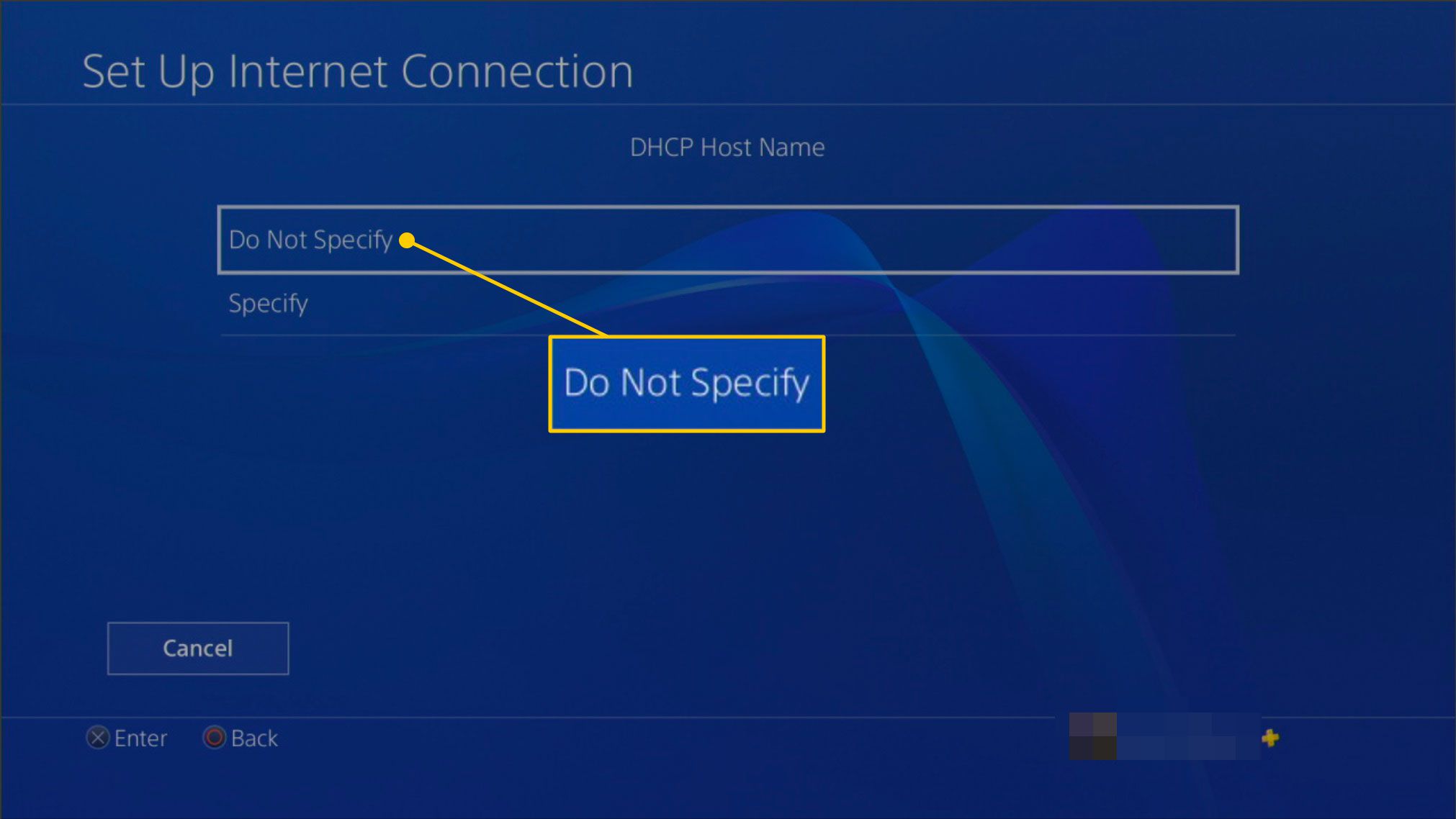 DHCP-värdinställningar på en PS4