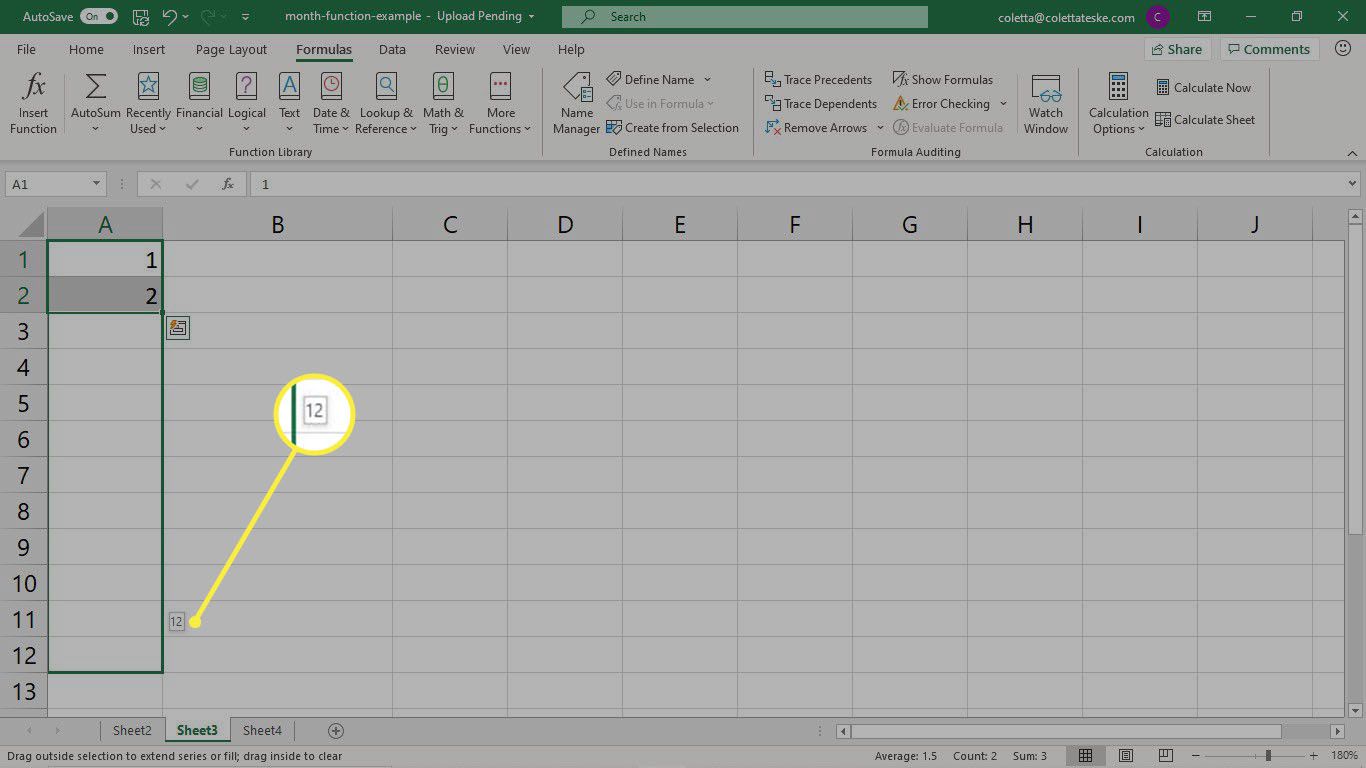 Fylla celler med serienummer i ett Excel-kalkylblad