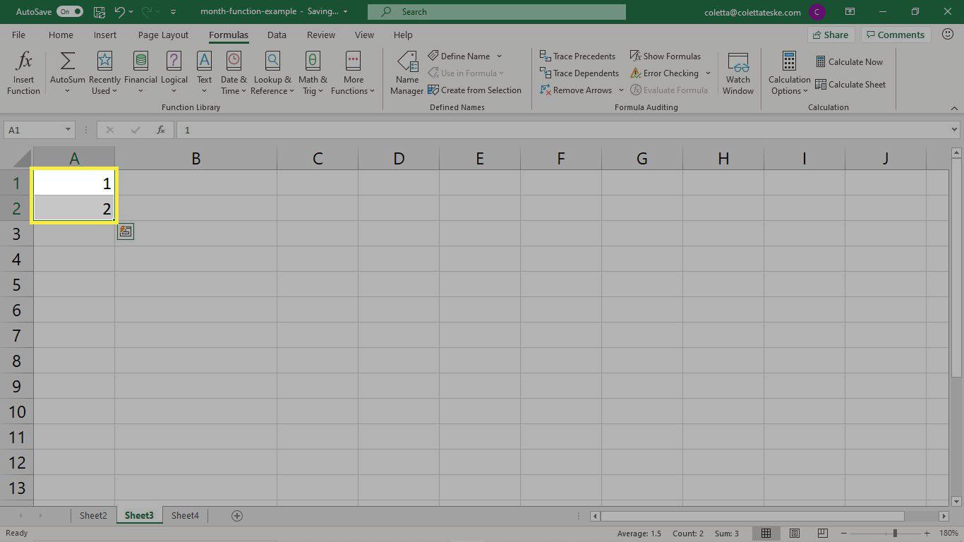Lägga till serienummer till ett Excel-kalkylblad för att skapa ett namngivet intervall