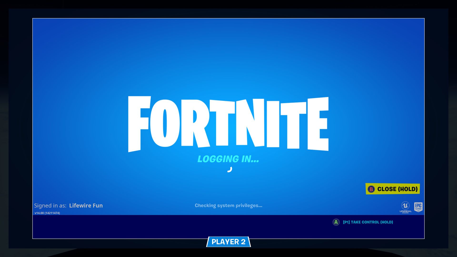 Fortnite videospel på Xbox One.