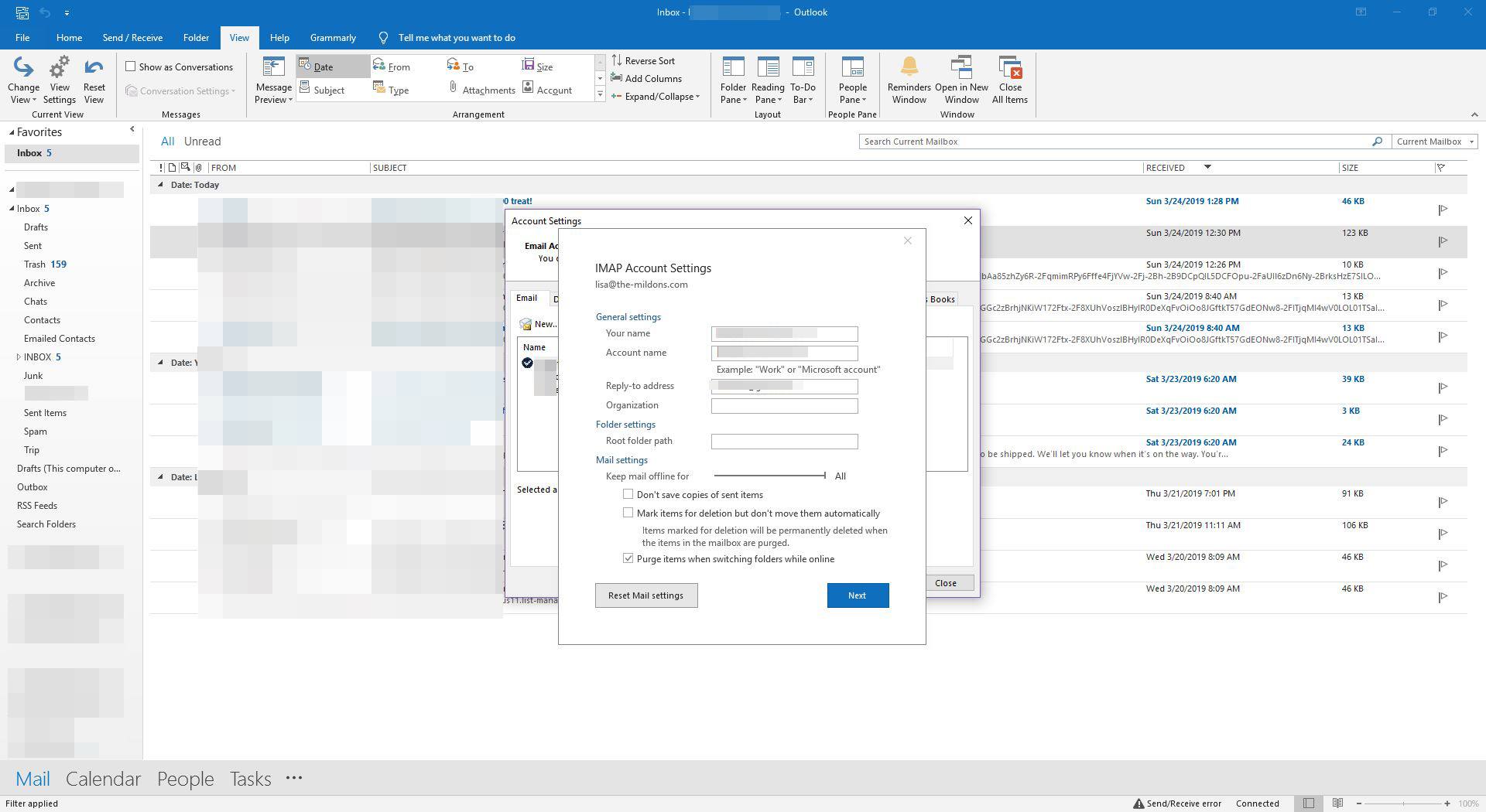 Alternativ e-postadress i Outlook.