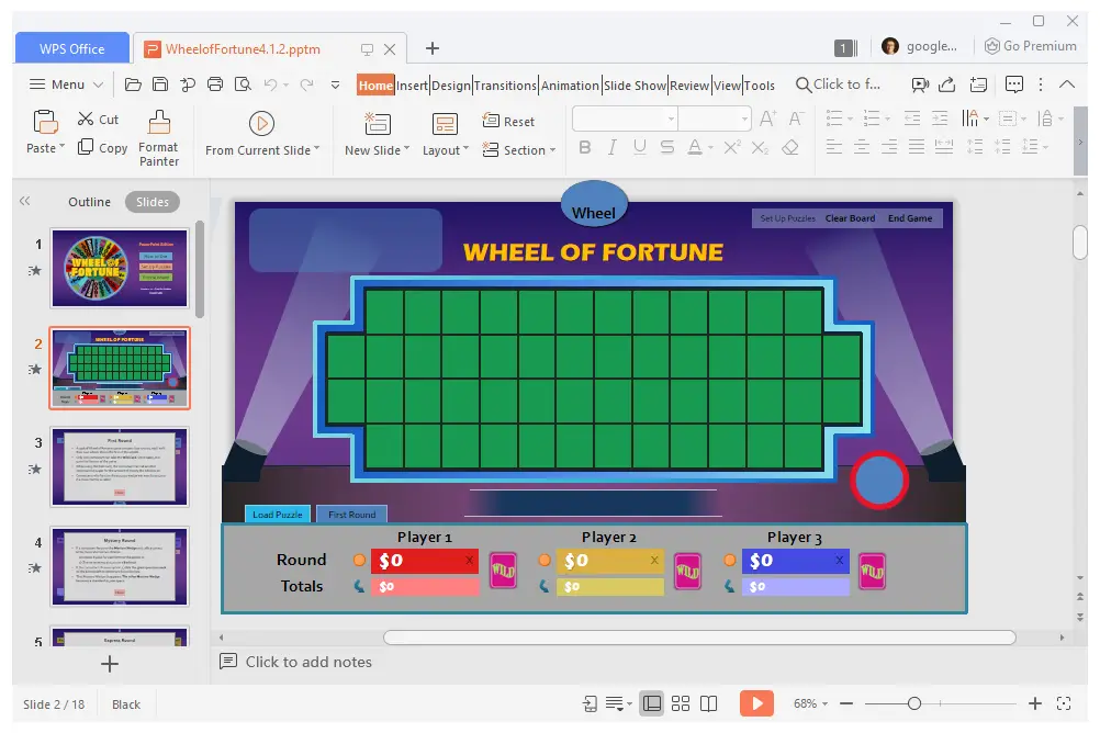 Wheel of Fortune PowerPoint-mall