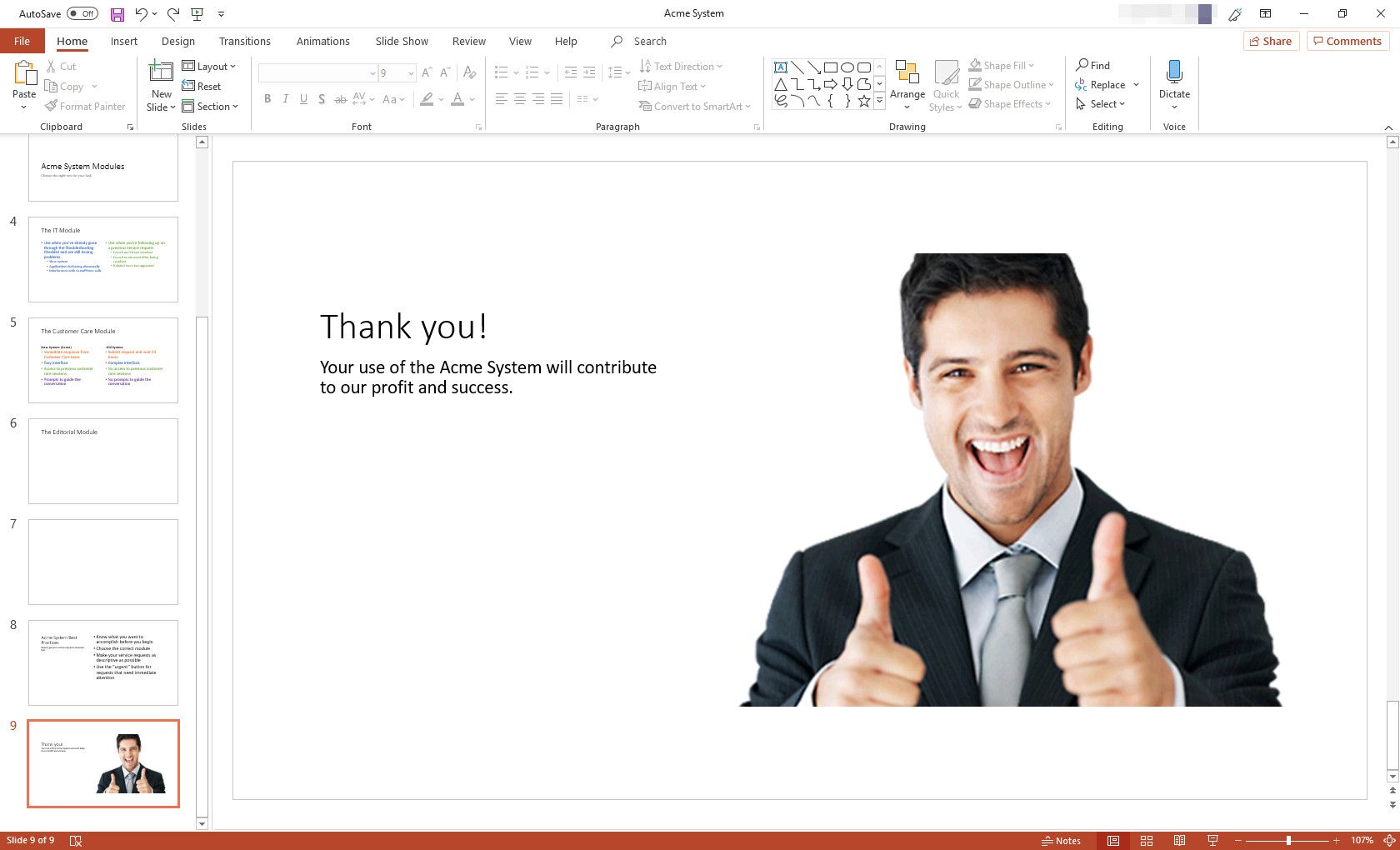 MS PowerPoint-presentation med bild med bildtextlayout visas