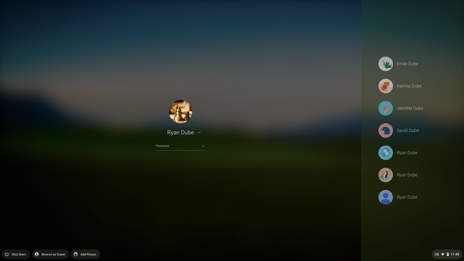 Skärmdump av Bläddra som gäst på Chromebook