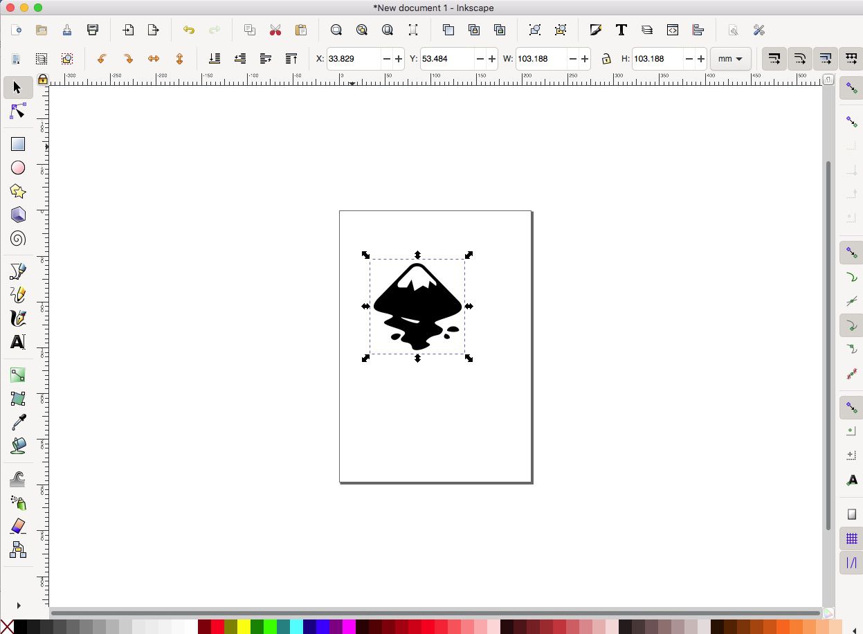 Inkscape-logotyp i Inkscape-applikationen