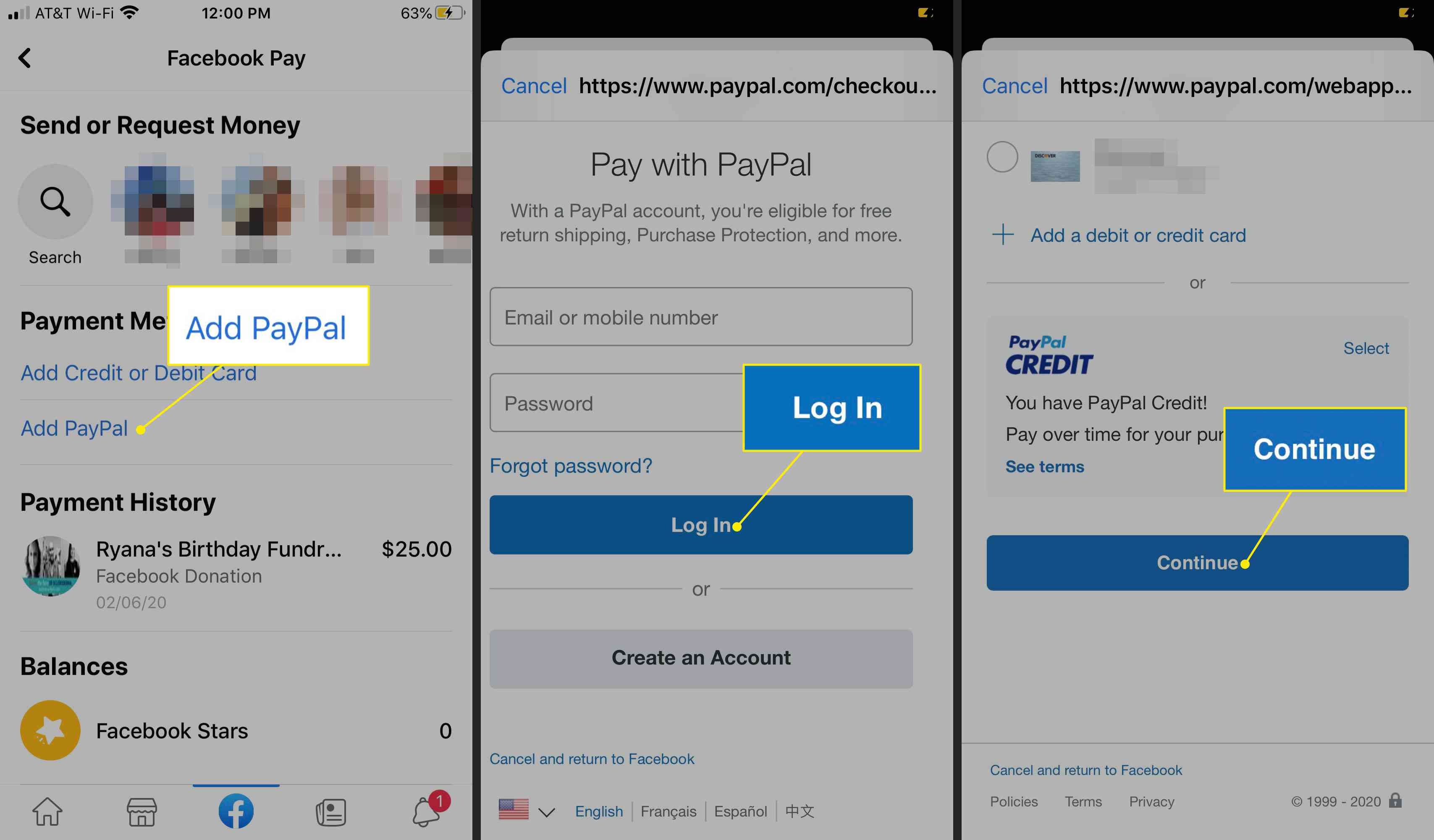 Lägga till ett PayPal-konto till Messenger