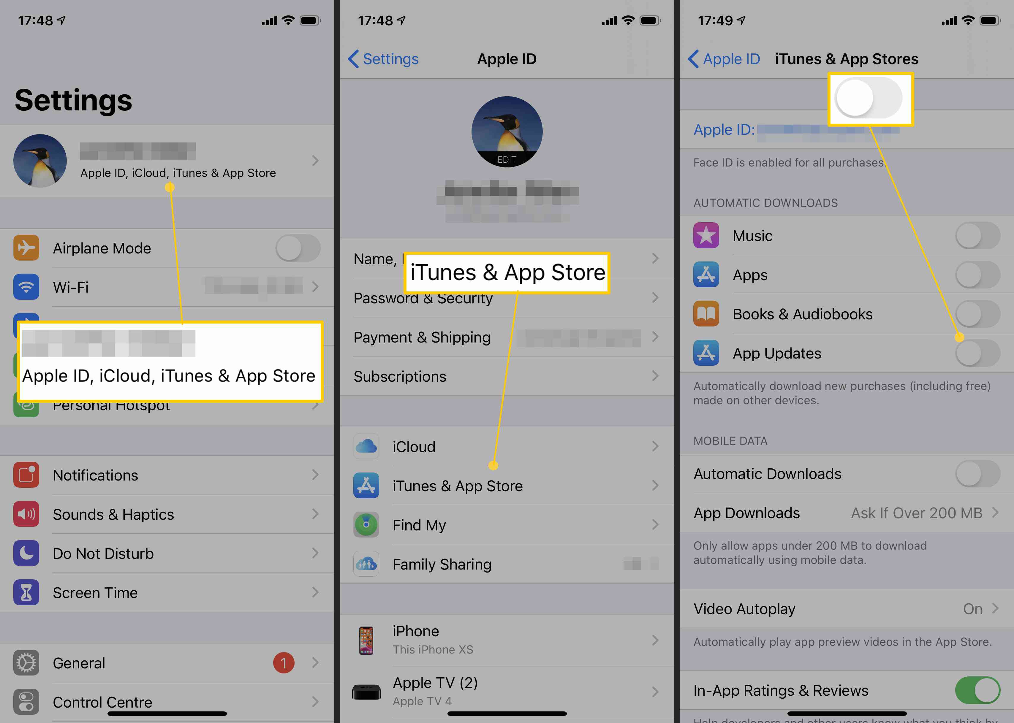 Steg för att ställa in automatiska uppdateringar på iOS