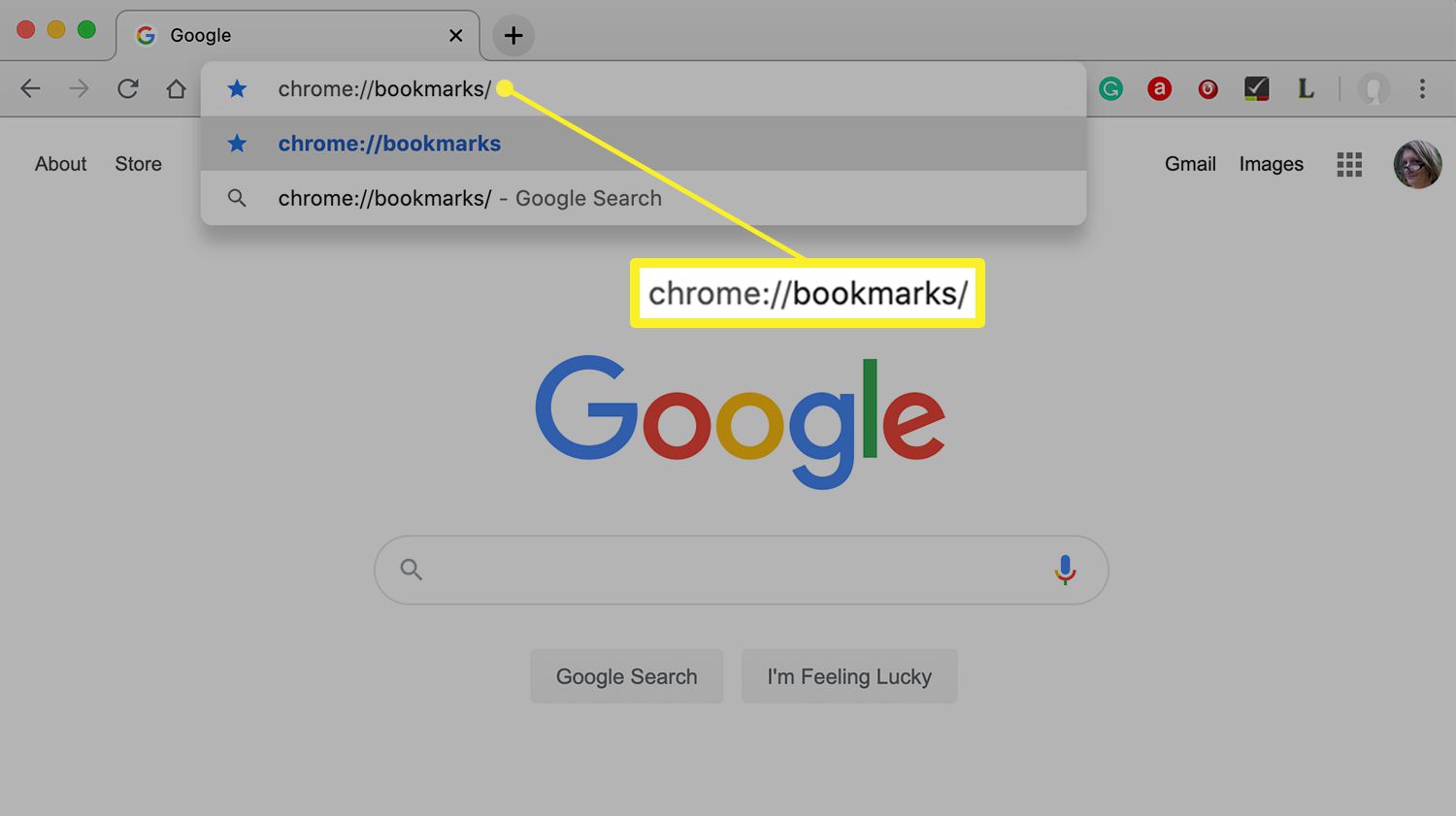 Chrome-webbläsare på en dator