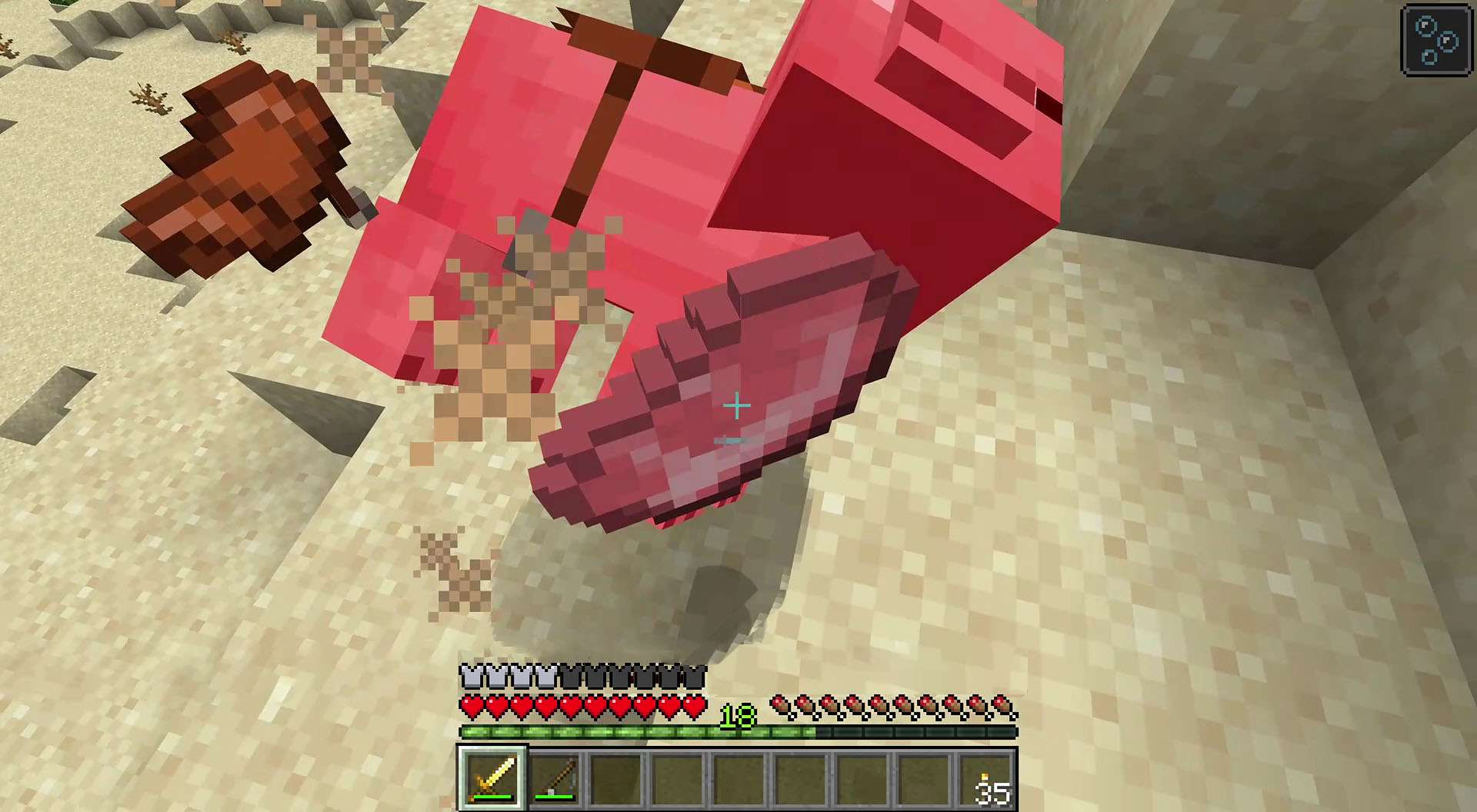 Döda en gris i Minecraft.