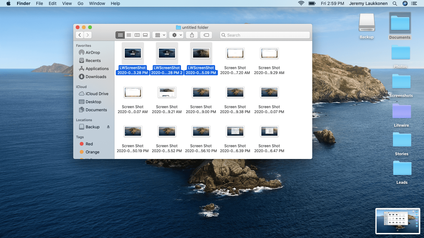 En skärmdump av kopiering av filer på macOS.