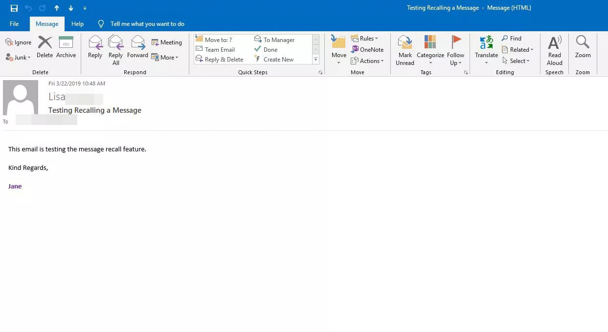E-post öppnas i ett separat fönster i Outlook