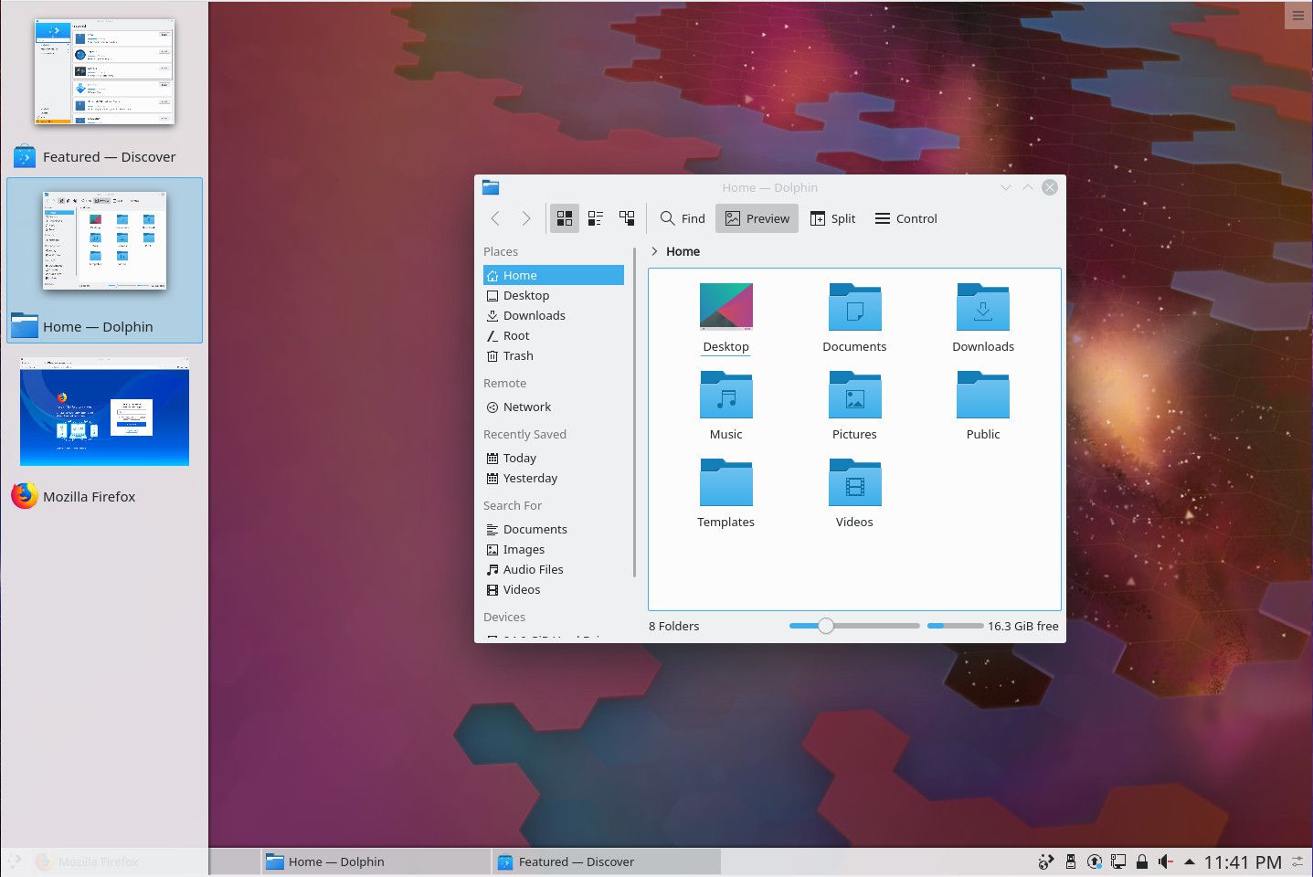 KDE Plasma minimerade kortkommandon för appar.
