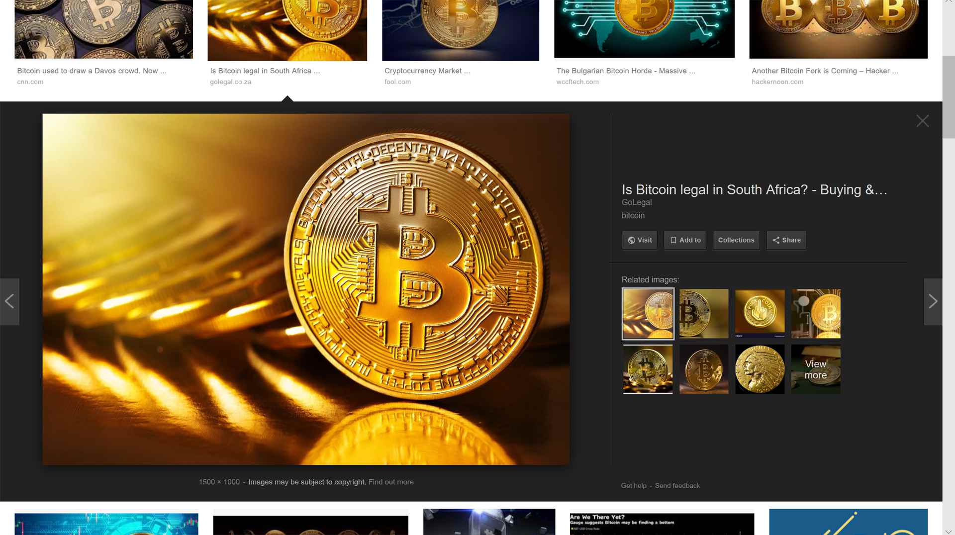 Skärmdump av Bitcoin-bilder i sökresultaten för Google Bilder.